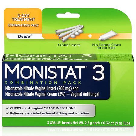 Walgreens monistat 3 - generic Monistat 3. Used for Yeast Infection. MORE expand_more. GoodRx can save you money on medications even if you have insurance. Prescription 3 …
